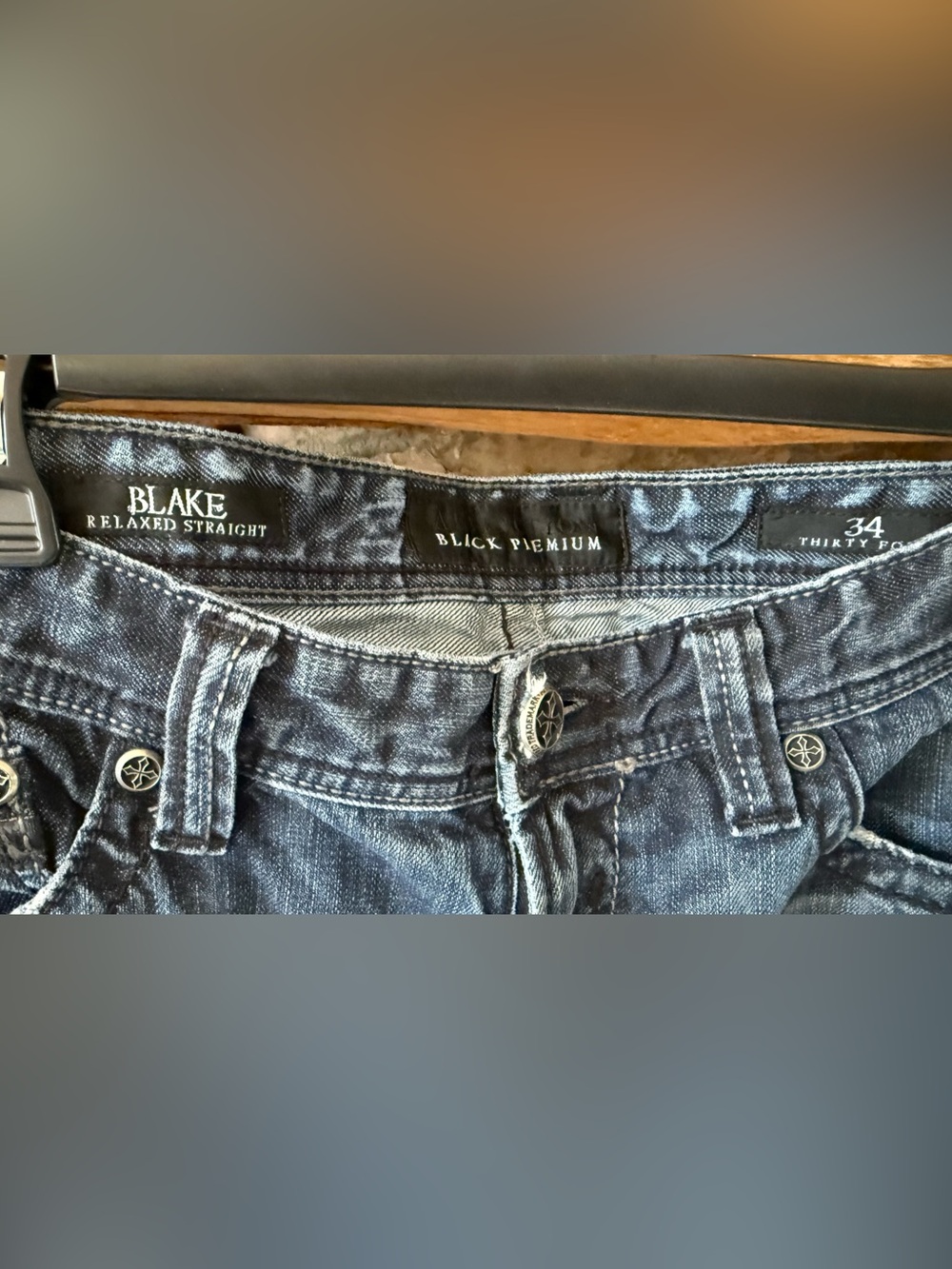 Affliction Black Premium Blake Relaxed Straight Leg w/ Embroidered Pockets - Picture 5 of 9